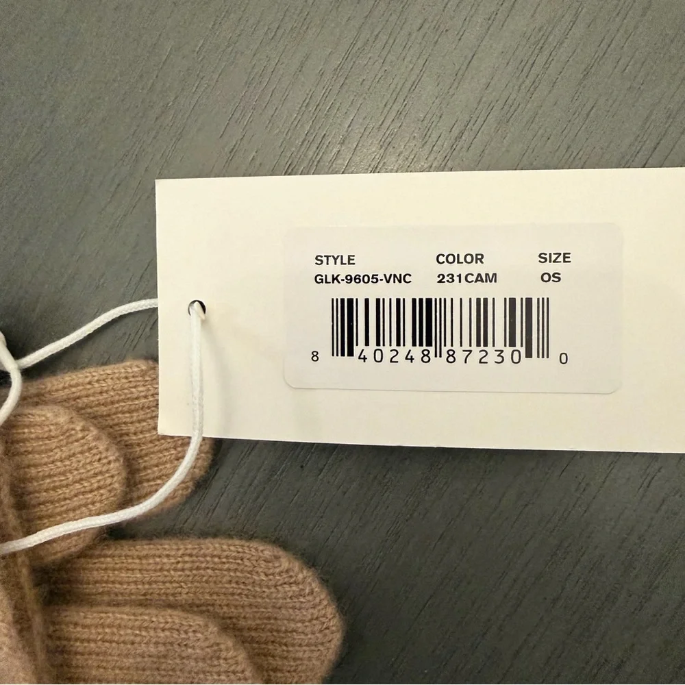Vince 100% Boiled Cashmere Knit Gloves Camel Touchscreen Phone Friendly Unisex
